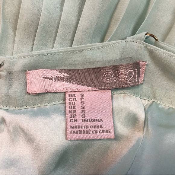 Love 21 Pleated Sundress Adjustable Straps Lined Floral Garden Party Sheer - Picture 6 of 8